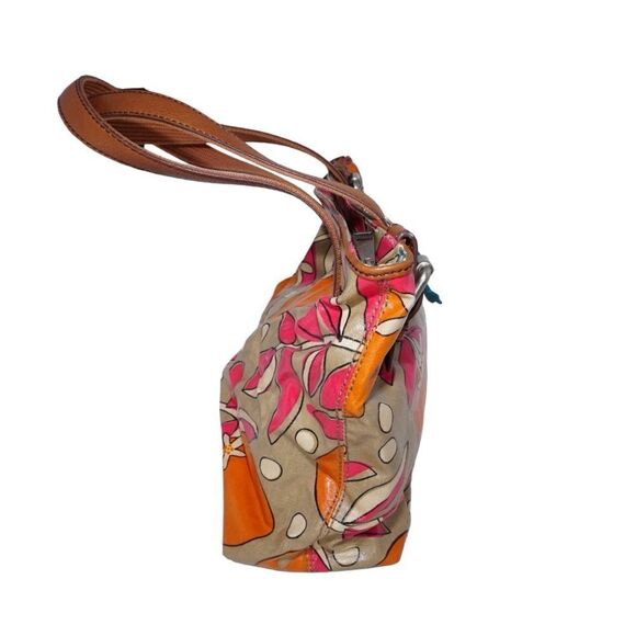 Fossil KeyPer Floral Coated Canvas Shoulder Bag with Keychains - Picture 5 of 12